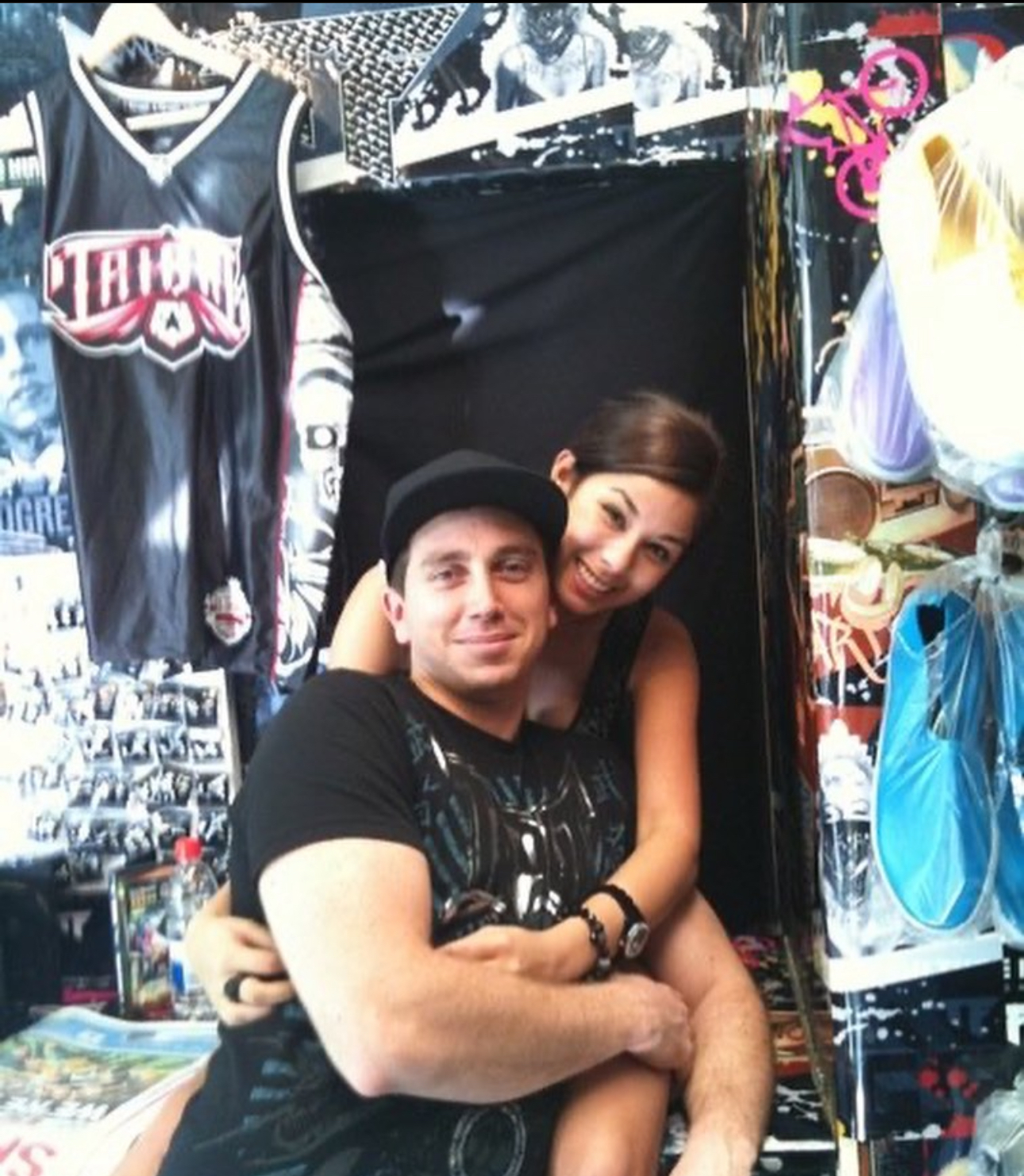 Simon and Tahnee at market stall